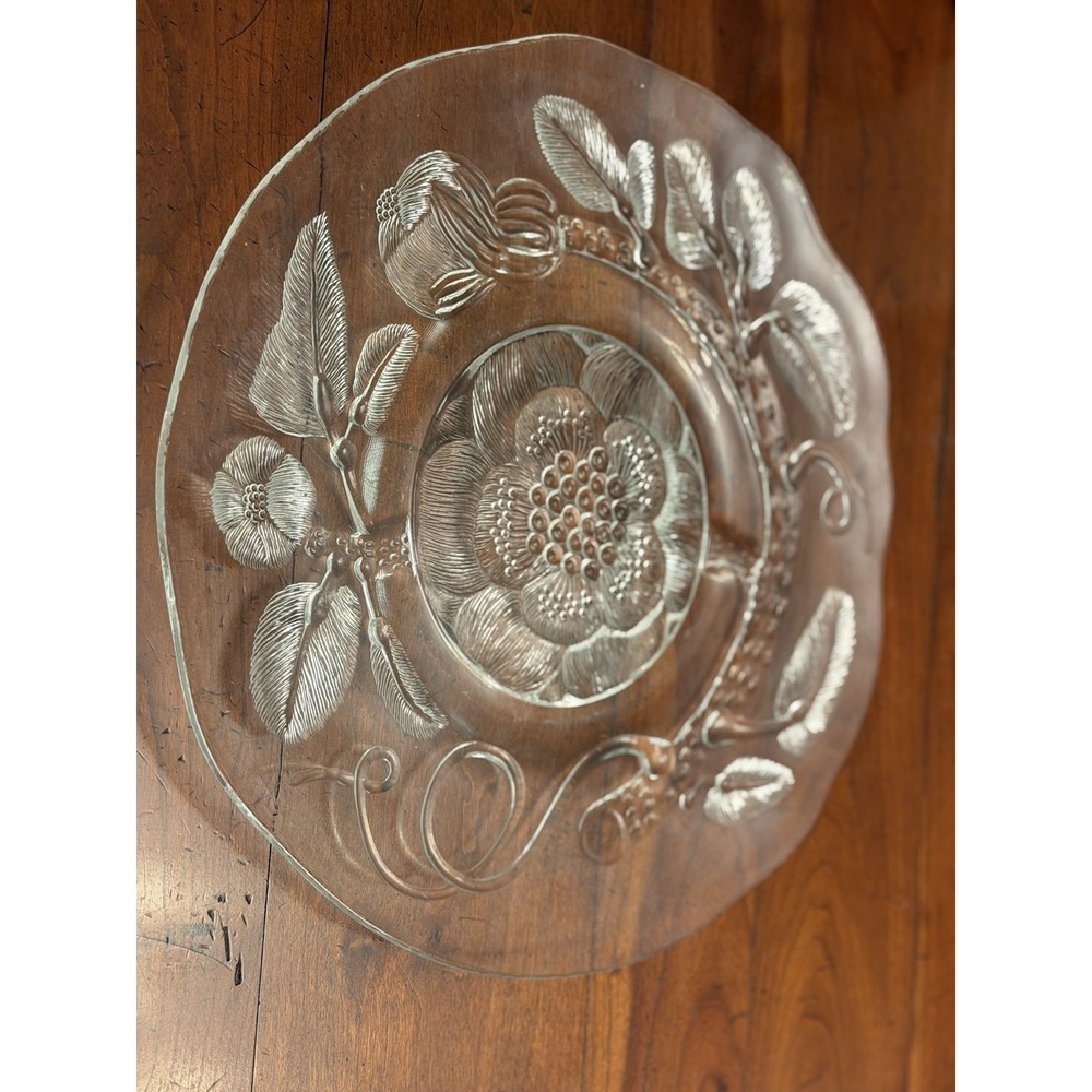 Vintage Nuutajrvi Arabia Pioni‎ Glass By Oiva Toikka 15" Peony Platter
